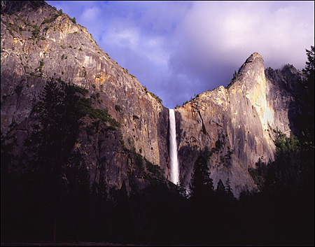 Bridal Veil Falls in Late Afternoon, Yosemite National Park, CA 